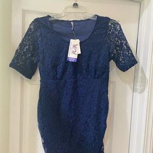 Navy maternity dress